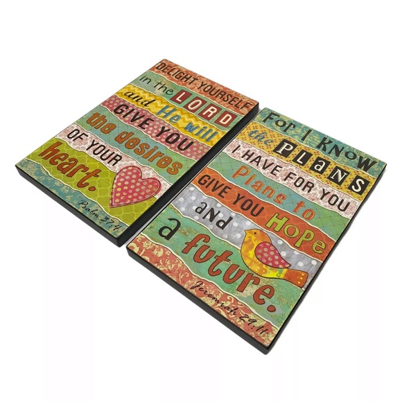 Inspirational Wall Art Religious Scriptures 2 Pc - Picture 2 of 6